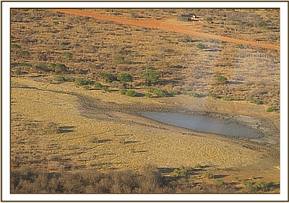 A shot from the air of the drying dam that trapped Ithumbah