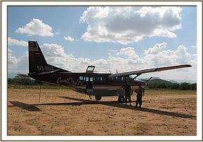 The rescue plane on Sasaab Airstrip