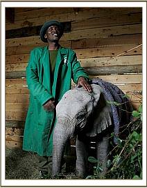 Sinya with Amos in the Nairobi stable