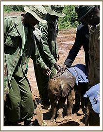 The men that rescued Lempaute visit her