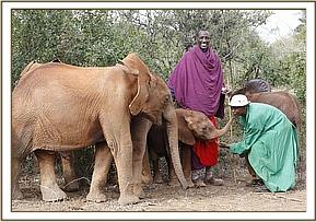 Lesanju with Kimana and the men that rescued him